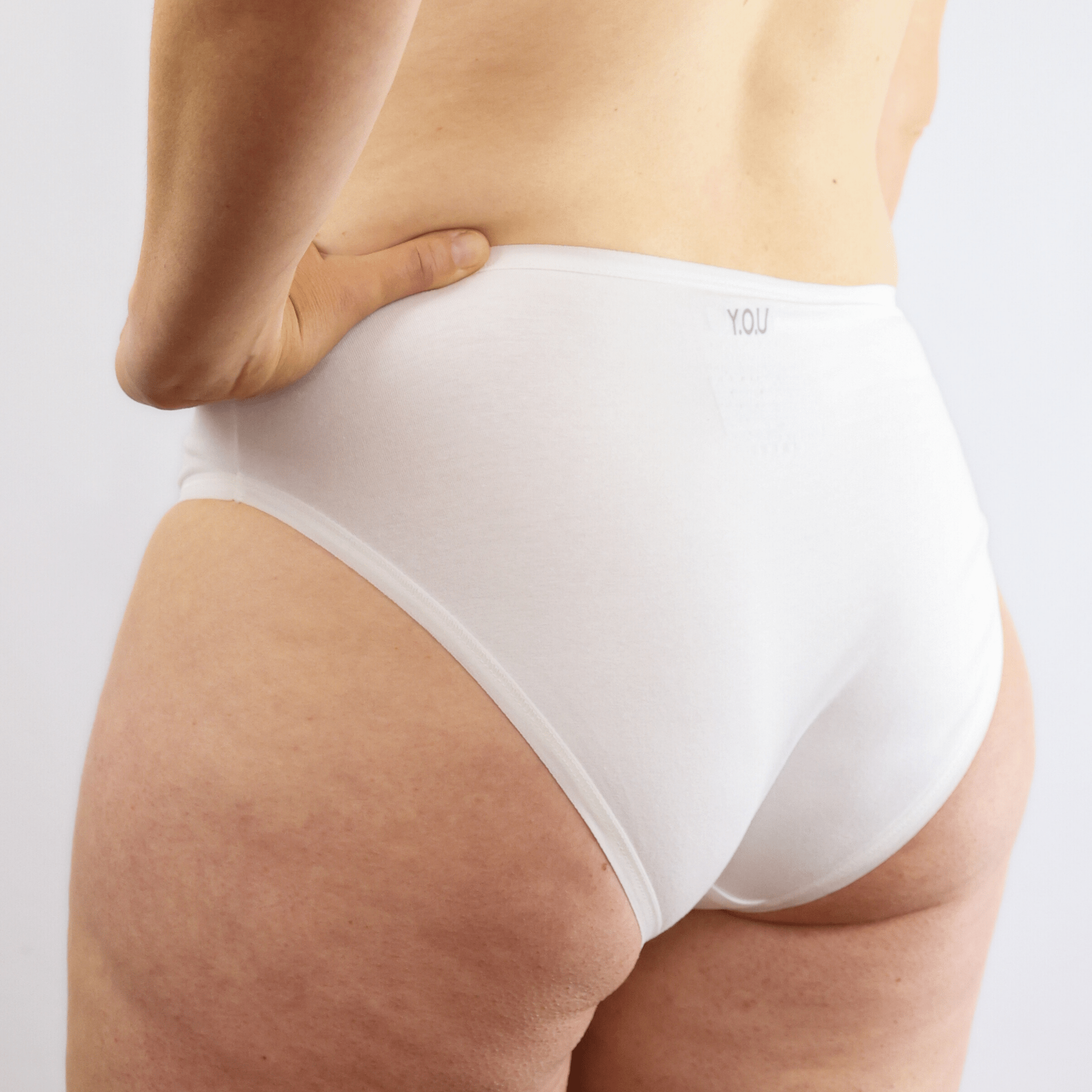 Women's organic cotton mid - rise bikini bottoms in white - Y.O.U underwear
