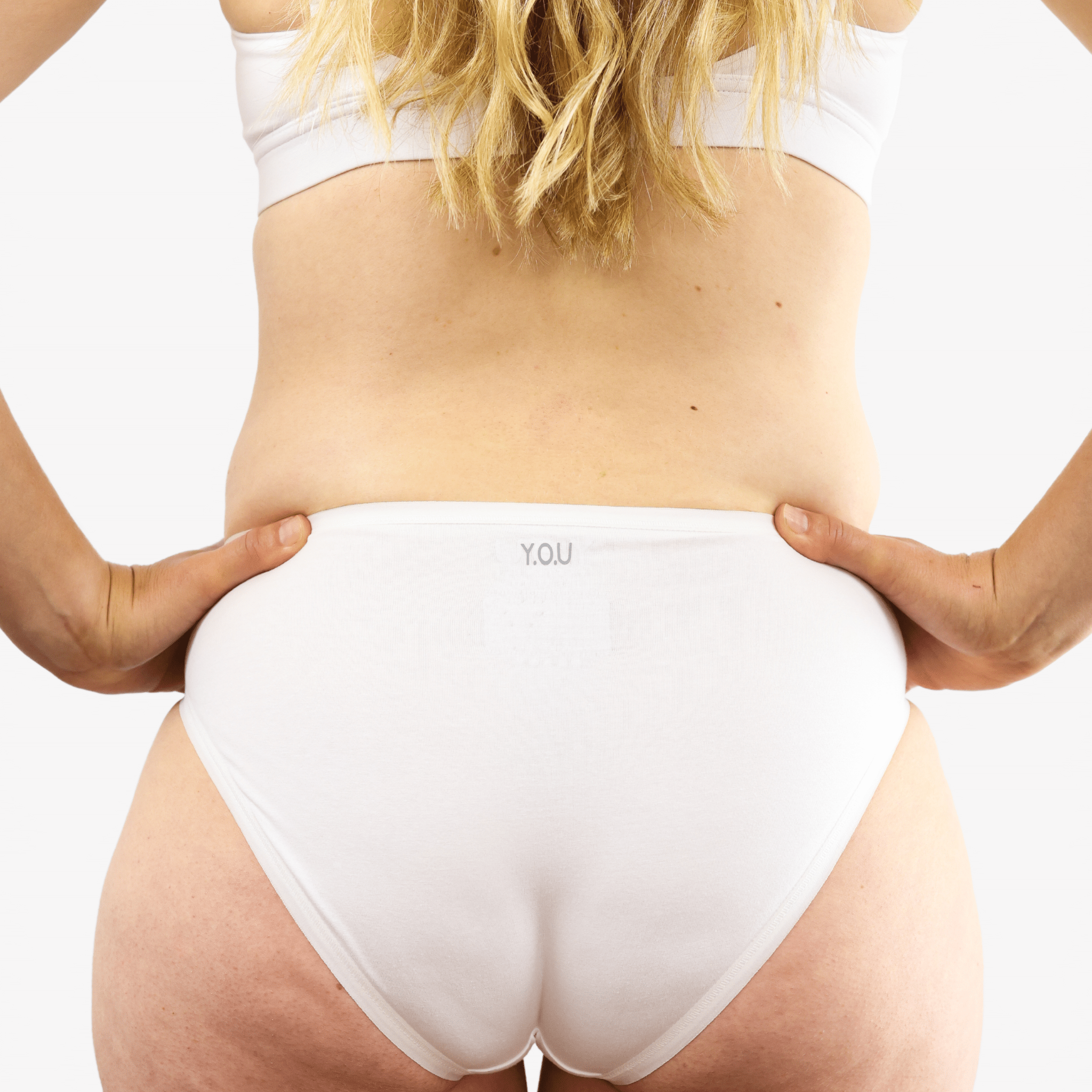 Women's organic cotton mid - rise bikini bottoms in white - Y.O.U underwear