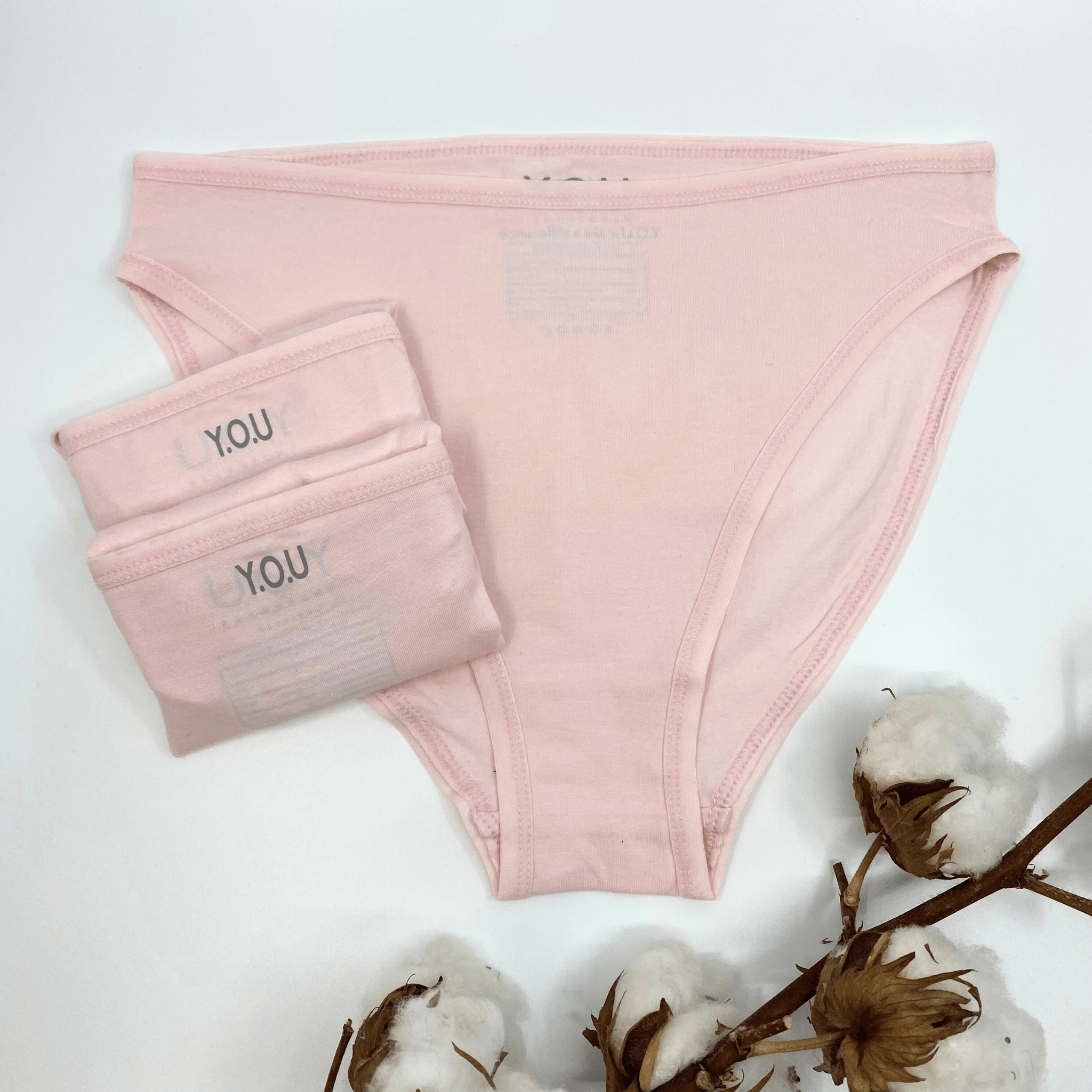 Women's organic cotton mid - rise bikini bottoms - pack of 3 - Y.O.U underwear