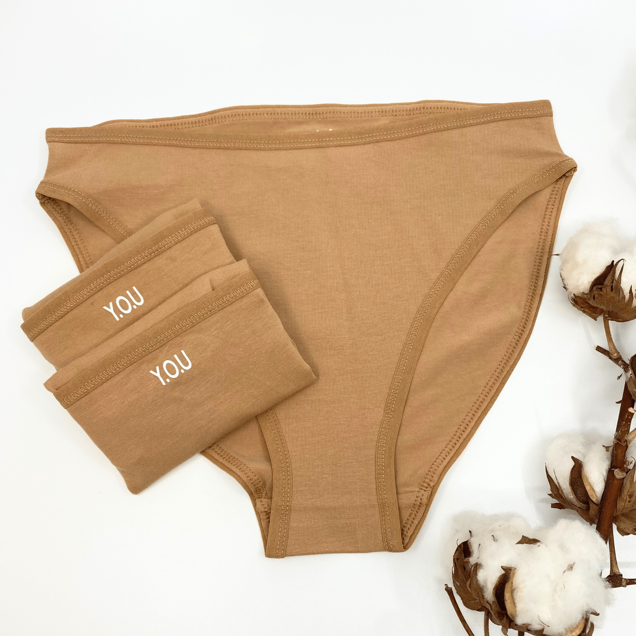 Women's organic cotton mid - rise bikini bottoms - pack of 3 - Y.O.U underwear