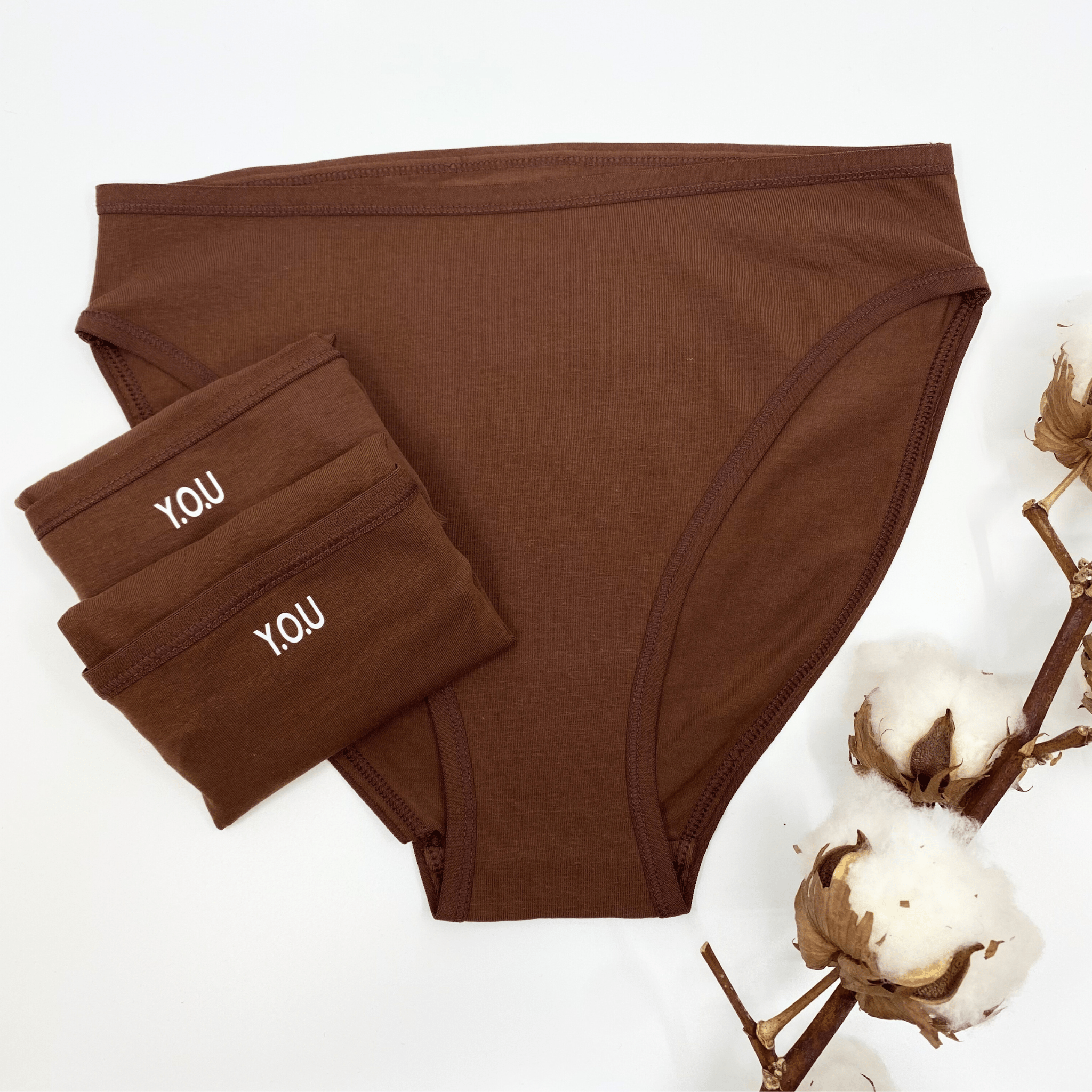 Women's organic cotton mid - rise bikini bottoms - pack of 3 - Y.O.U underwear