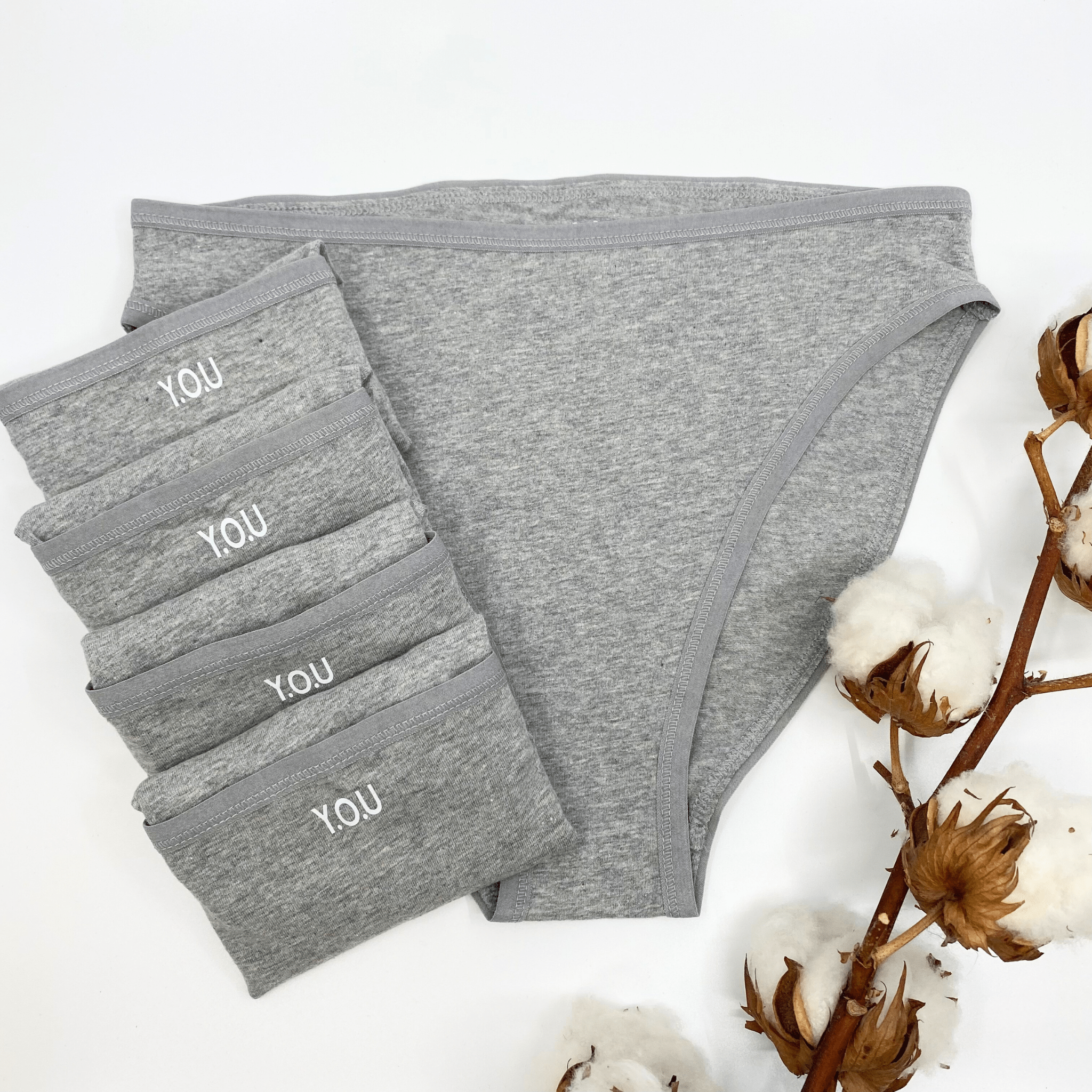 Women's organic cotton mid - rise bikini bottoms - pack of 5 - Y.O.U underwear