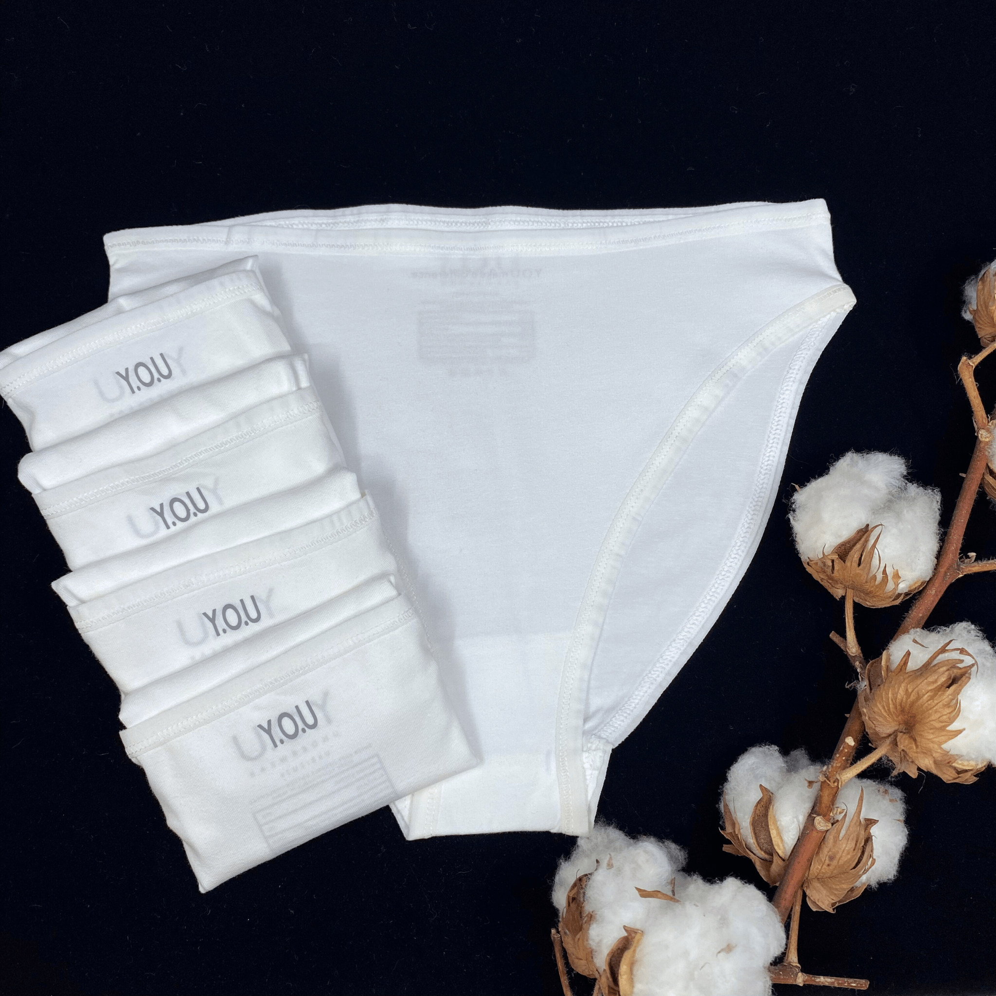 Women's organic cotton mid - rise bikini bottoms - pack of 5 - Y.O.U underwear