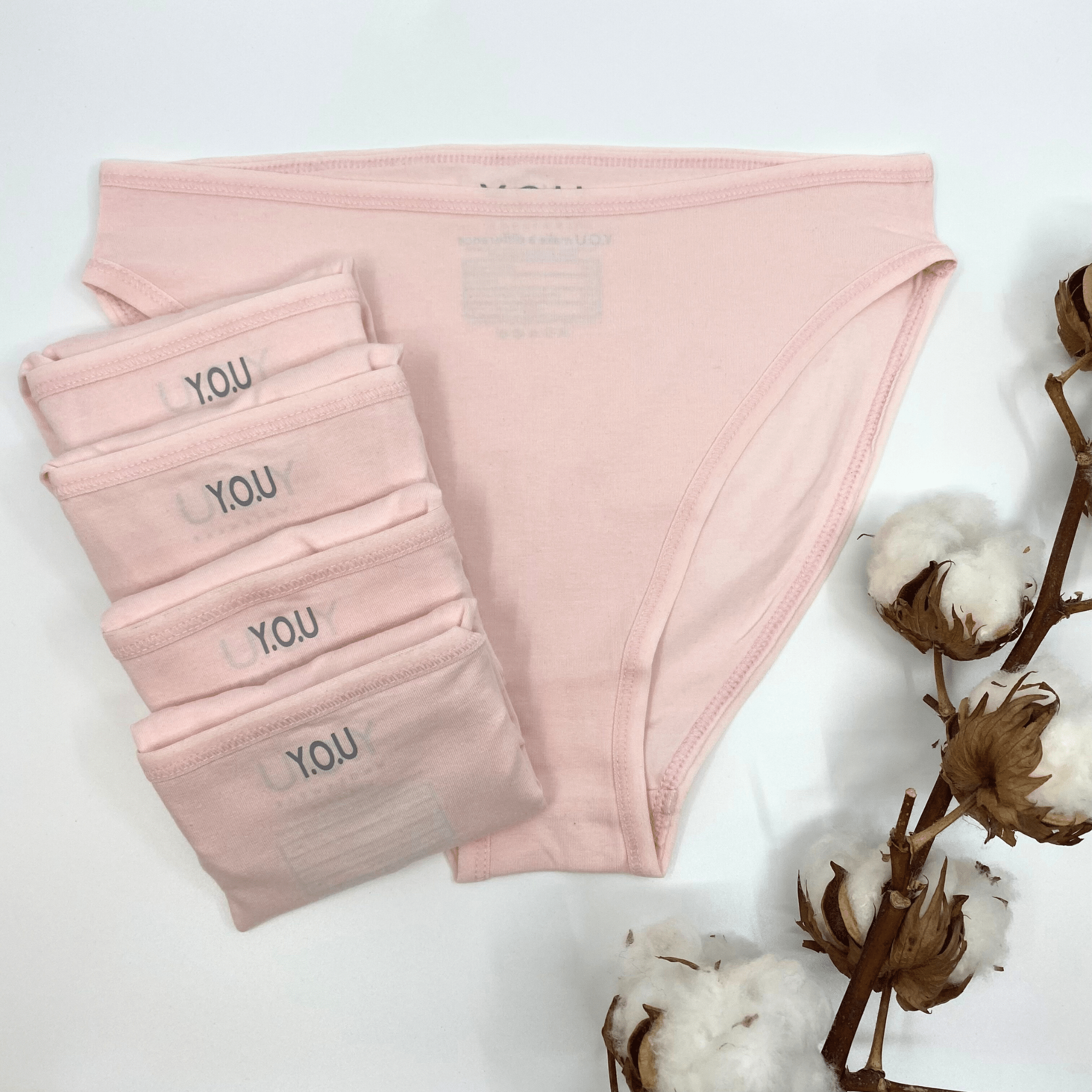 Women's organic cotton mid - rise bikini bottoms - pack of 5 - Y.O.U underwear