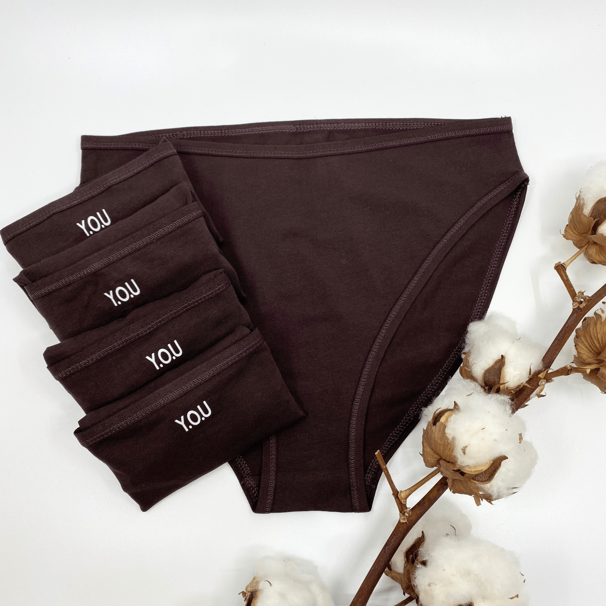 Women's organic cotton mid - rise bikini bottoms - pack of 5 - Y.O.U underwear