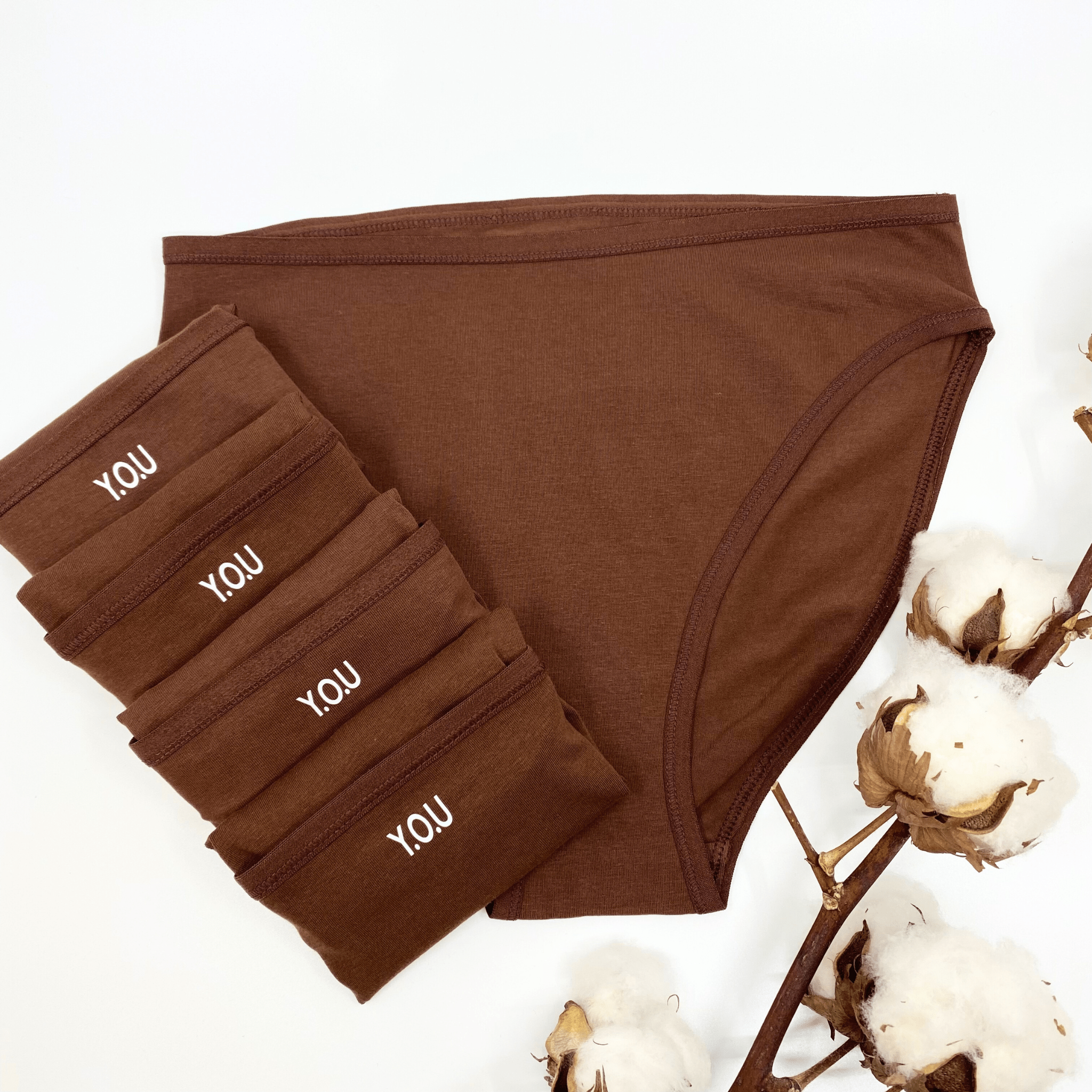 Women's organic cotton mid - rise bikini bottoms - pack of 5 - Y.O.U underwear