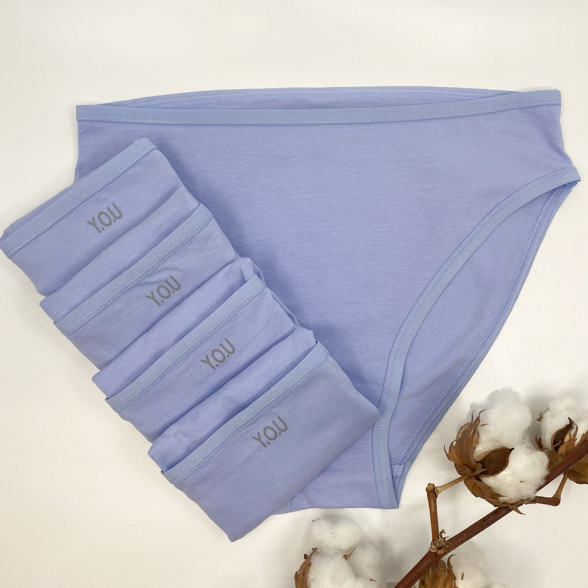 Women's organic cotton mid - rise bikini bottoms - pack of 5 - Y.O.U underwear