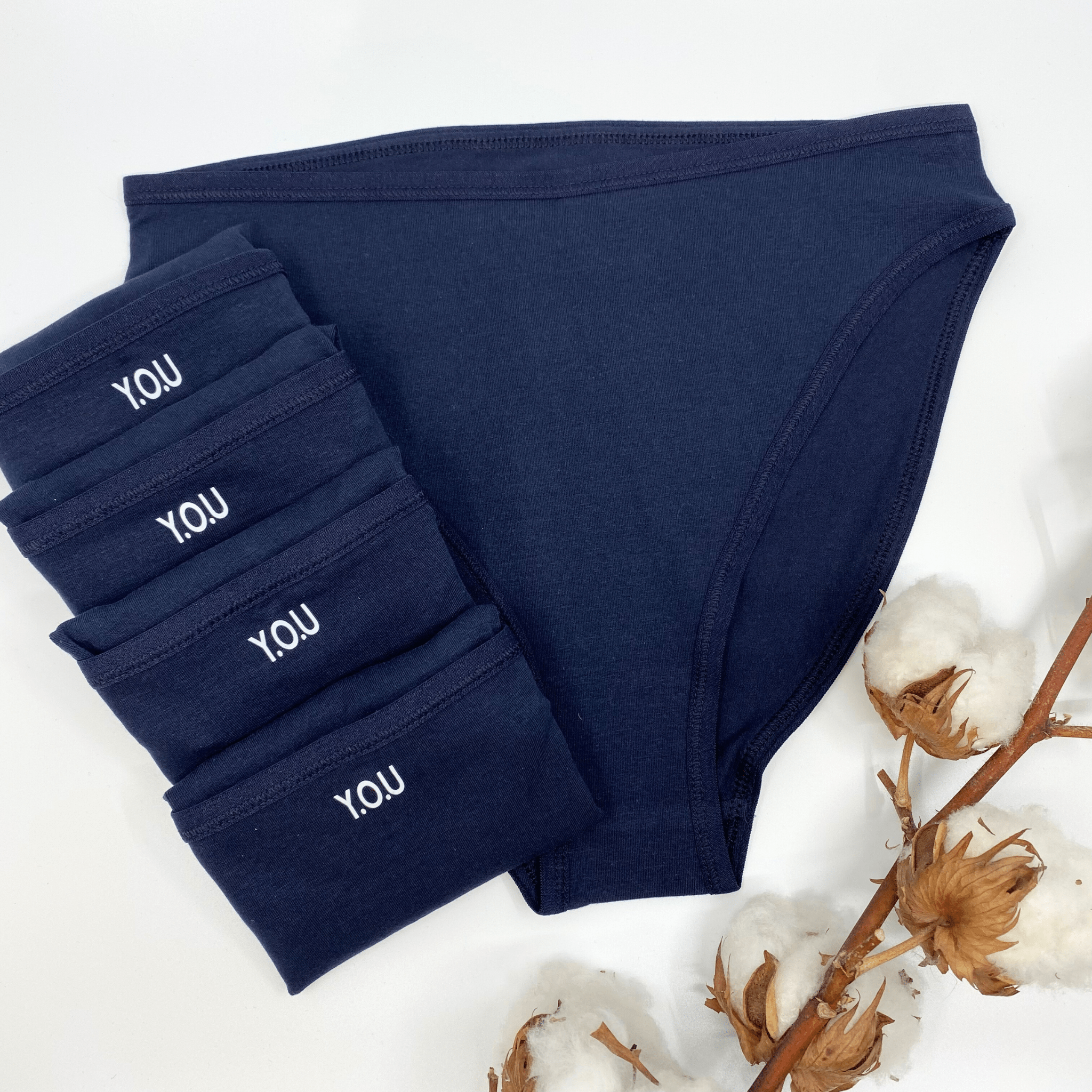 Women's organic cotton mid - rise bikini bottoms - pack of 5 - Y.O.U underwear