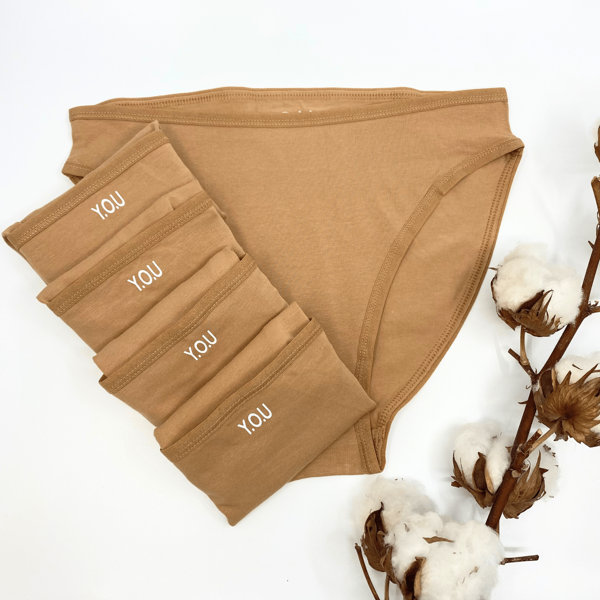 Women's organic cotton mid - rise bikini bottoms - pack of 5 - Y.O.U underwear