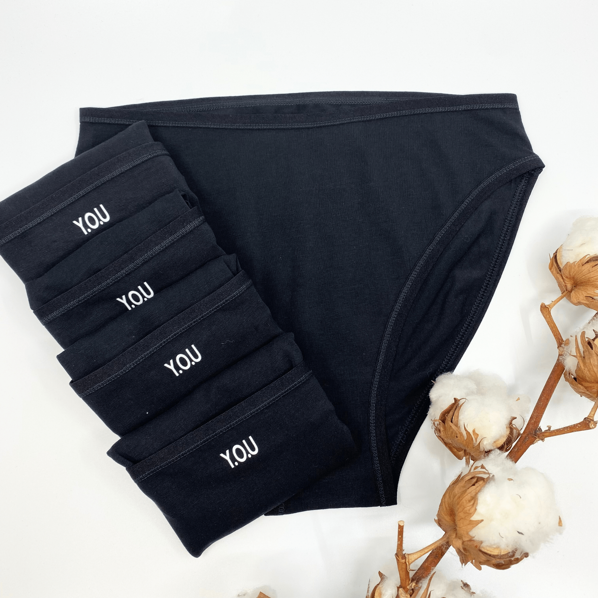 Women's organic cotton mid - rise bikini bottoms - pack of 5 - Y.O.U underwear