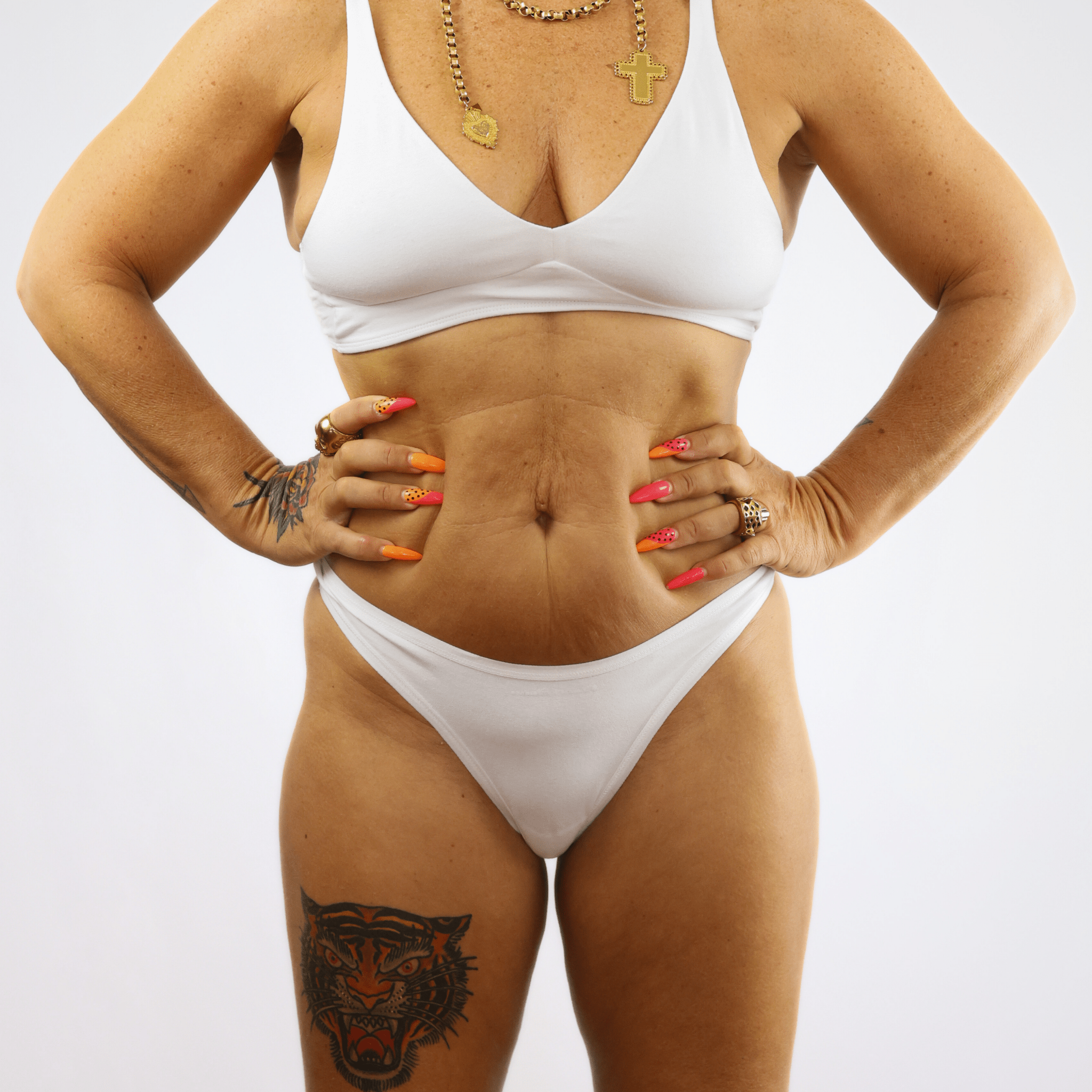 Women's organic cotton thong in white - Y.O.U underwear