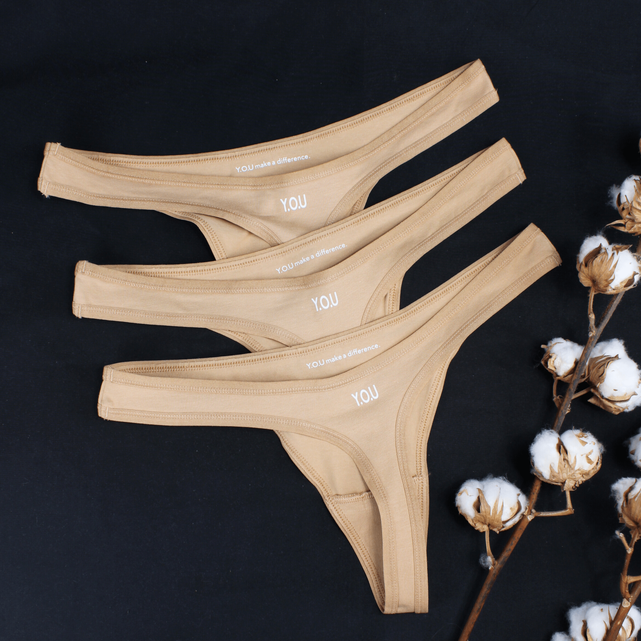 Women's Organic Cotton Thong - Pack of 3 - Y.O.U underwear