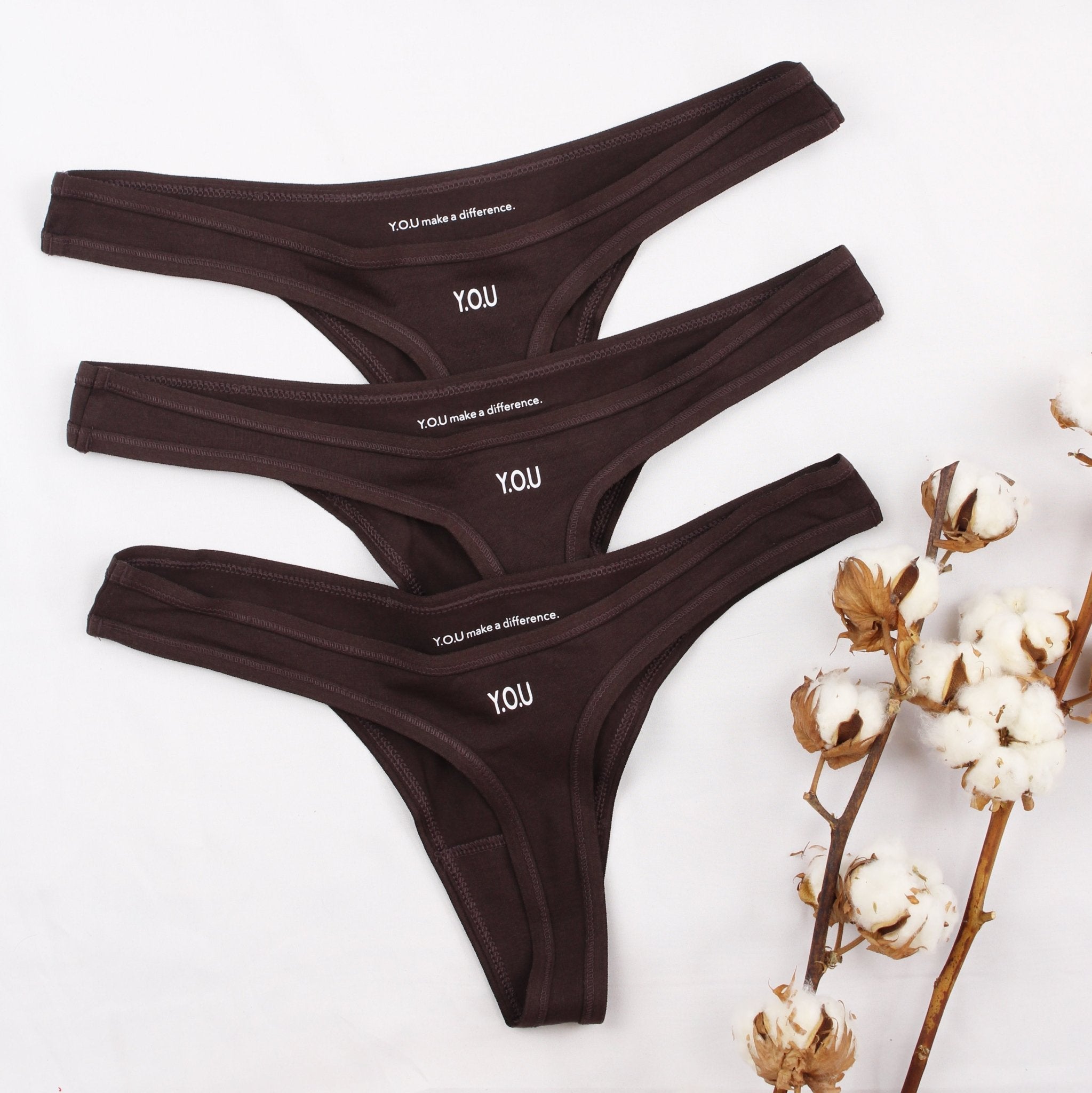 Women's Organic Cotton Thong - Pack of 3 - Y.O.U underwear