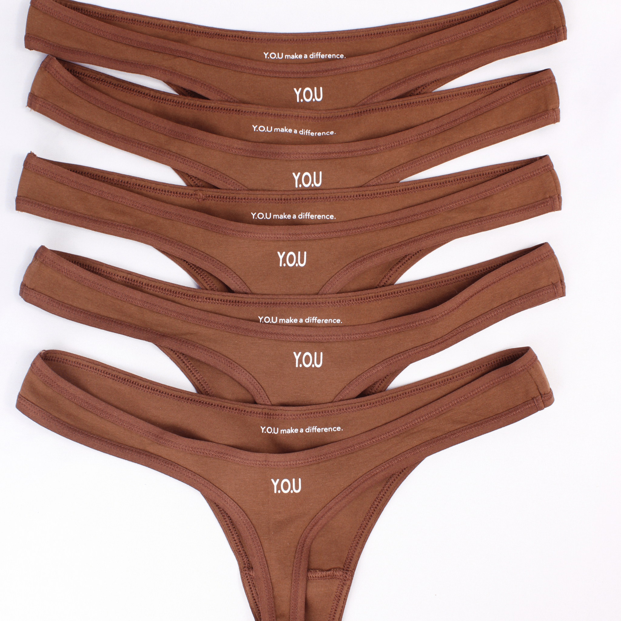 Women's organic cotton thong - pack of 5 - Y.O.U underwear