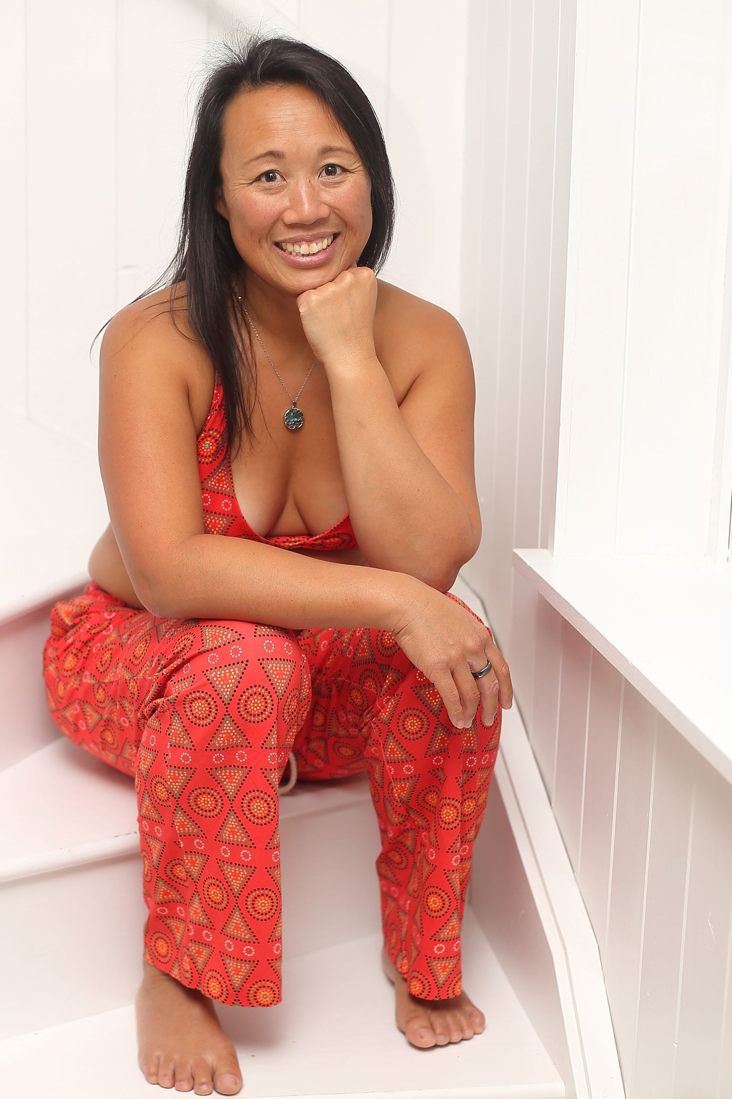 Pyjamas - organic cotton unisex pyjama bottoms - Red Mara design