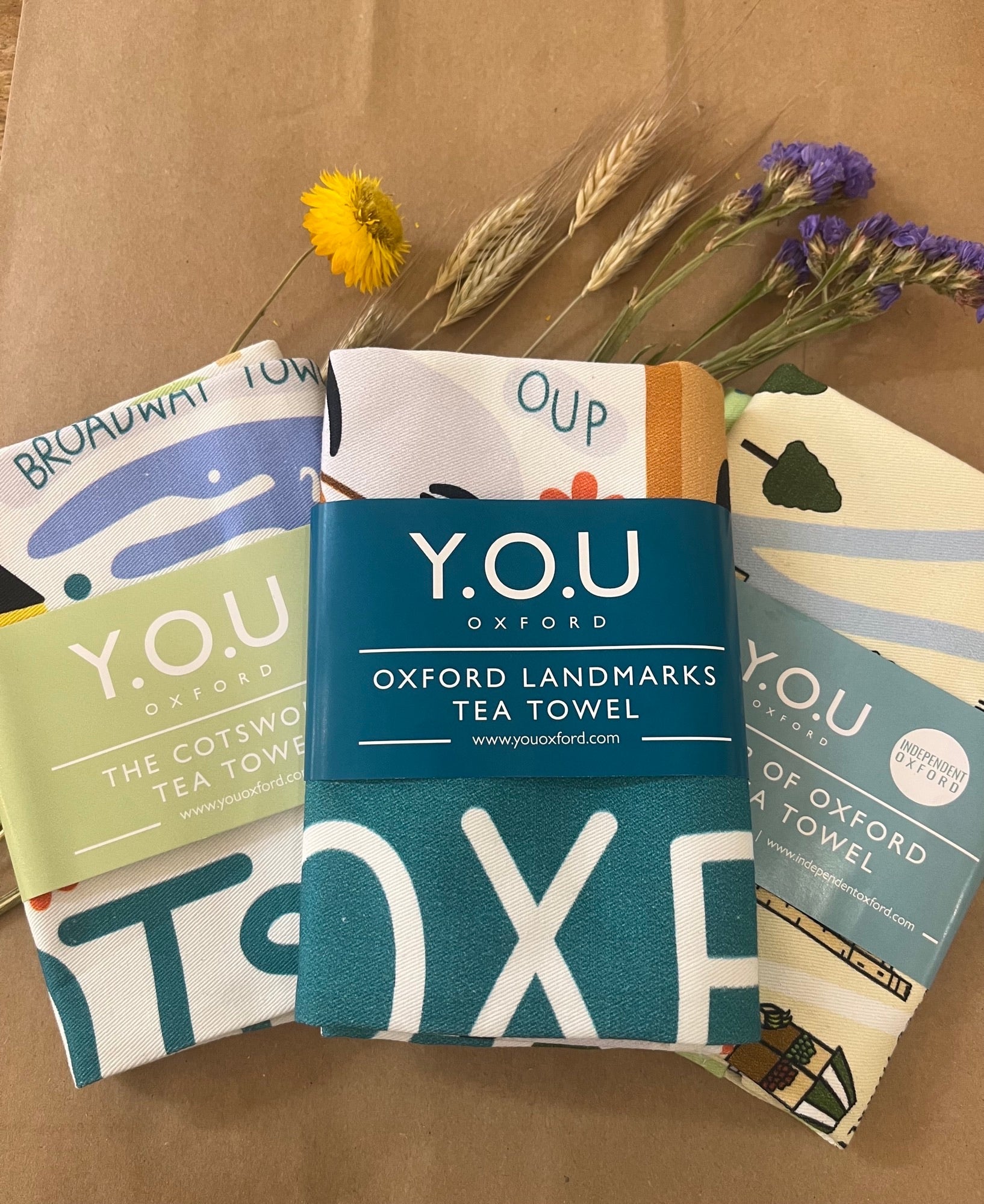 Y.O.U Oxford Map Organic Cotton Tea Towels. - Y.O.U underwear