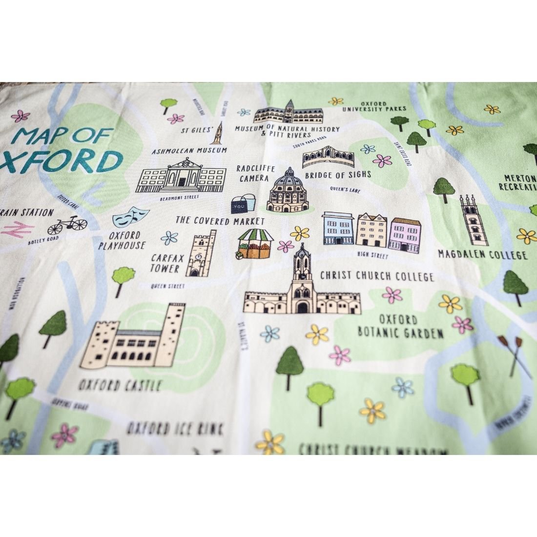 Y.O.U Oxford Map Organic Cotton Tea Towels. - Y.O.U underwear