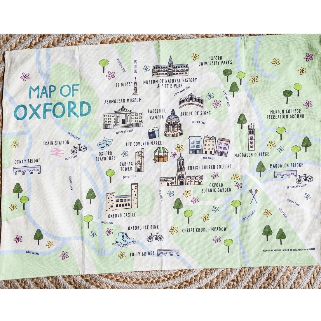 Y.O.U Oxford Map Organic Cotton Tea Towels. - Y.O.U underwear