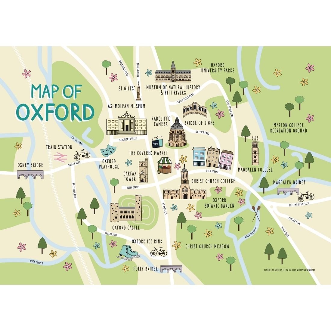 Y.O.U Oxford Map Organic Cotton Tea Towels. - Y.O.U underwear