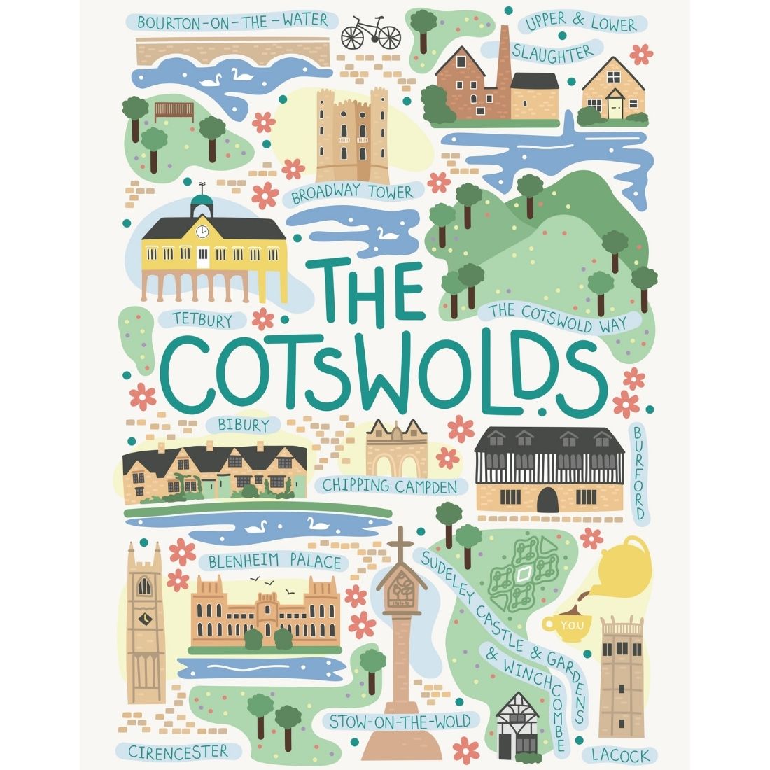 Y.O.U The Cotswolds Organic Cotton Tea Towel - Y.O.U underwear