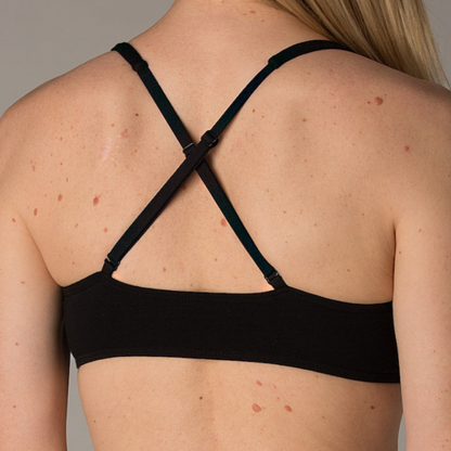 Women's bralette - back view with crossed straps
