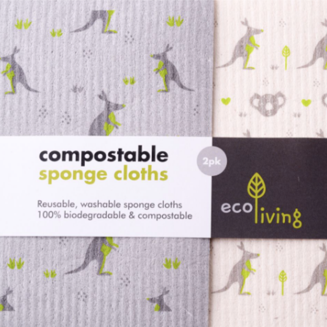 Compostable Sponge Cleaning Cloths - Wildlife Rescue - Pack of 2