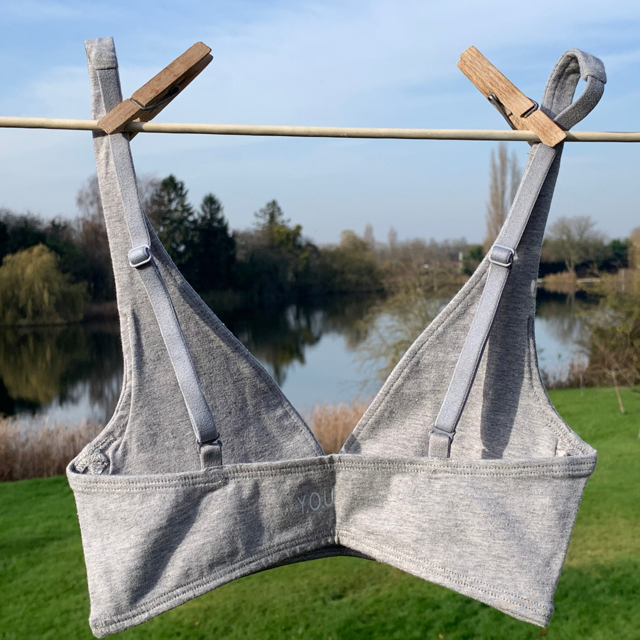 Girls' organic cotton bralette - light grey