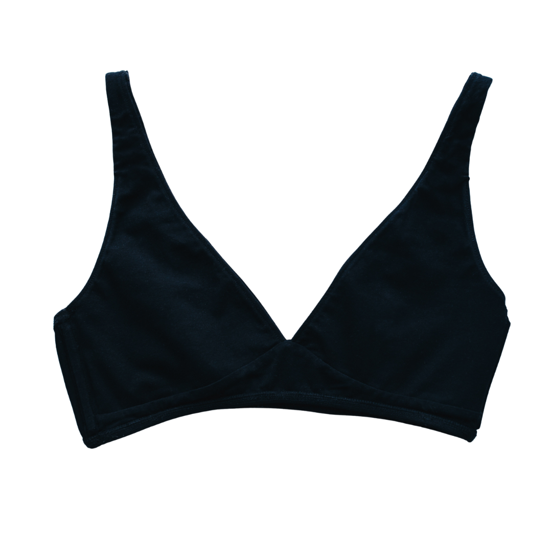 Women's organic cotton bralette in black