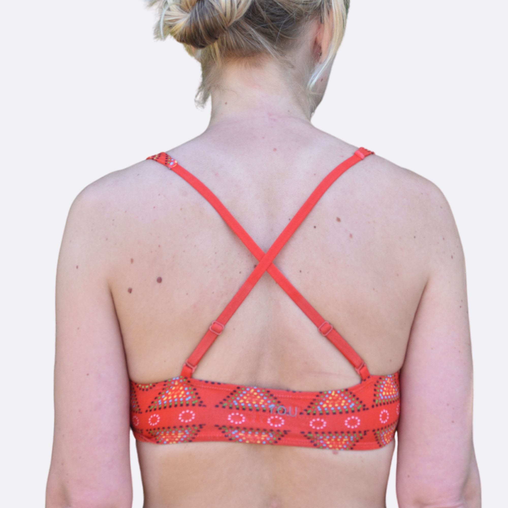 Women's organic cotton bralette - Red Mara design