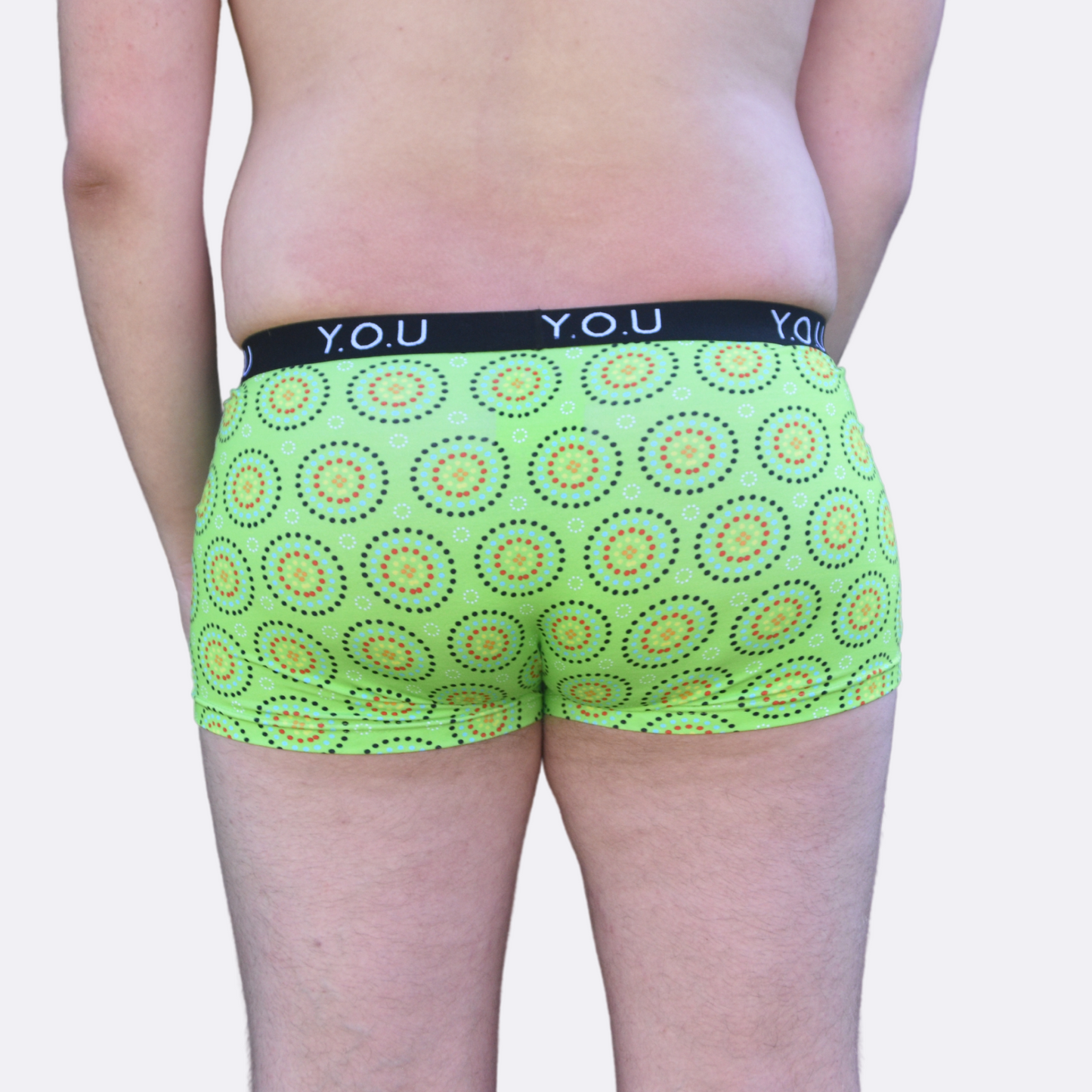 Men's organic cotton hipster trunks - Green Mara design