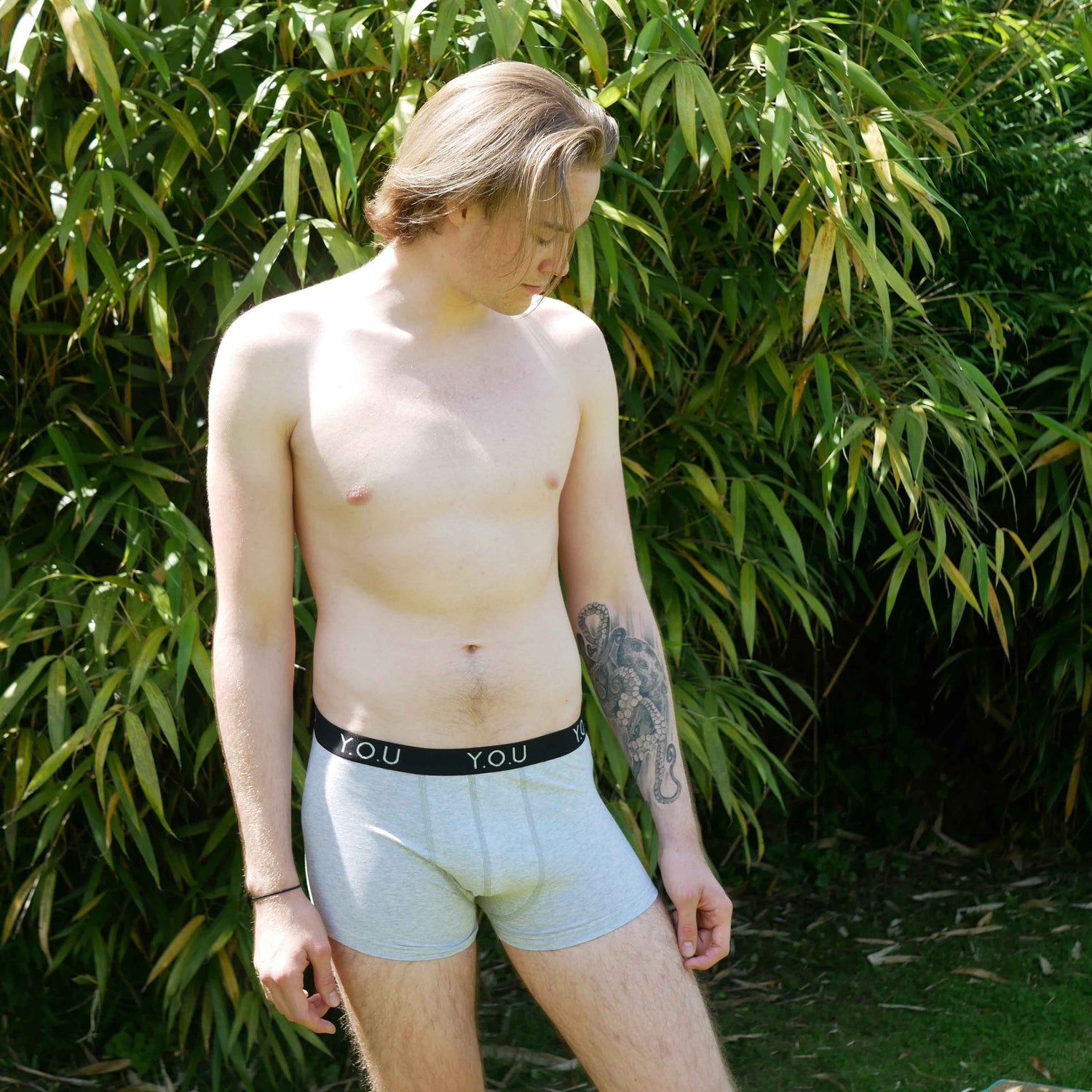 Men's grey organic cotton trunks 