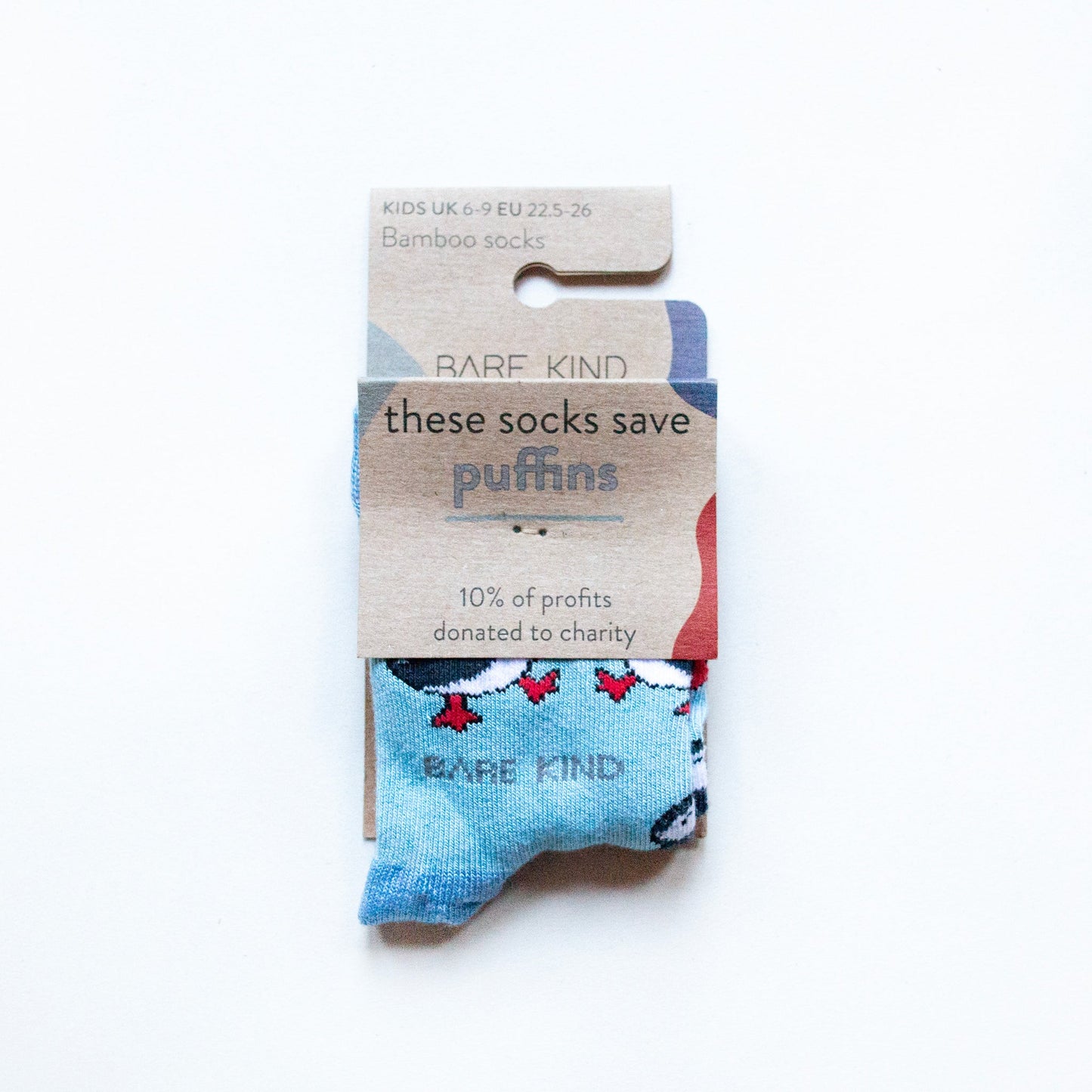 Bare Kind Bamboo Children's Socks - Save the Puffins