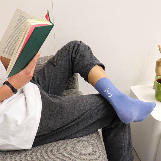 Leiho It's Okay To Feel Blue Crew Bamboo Socks