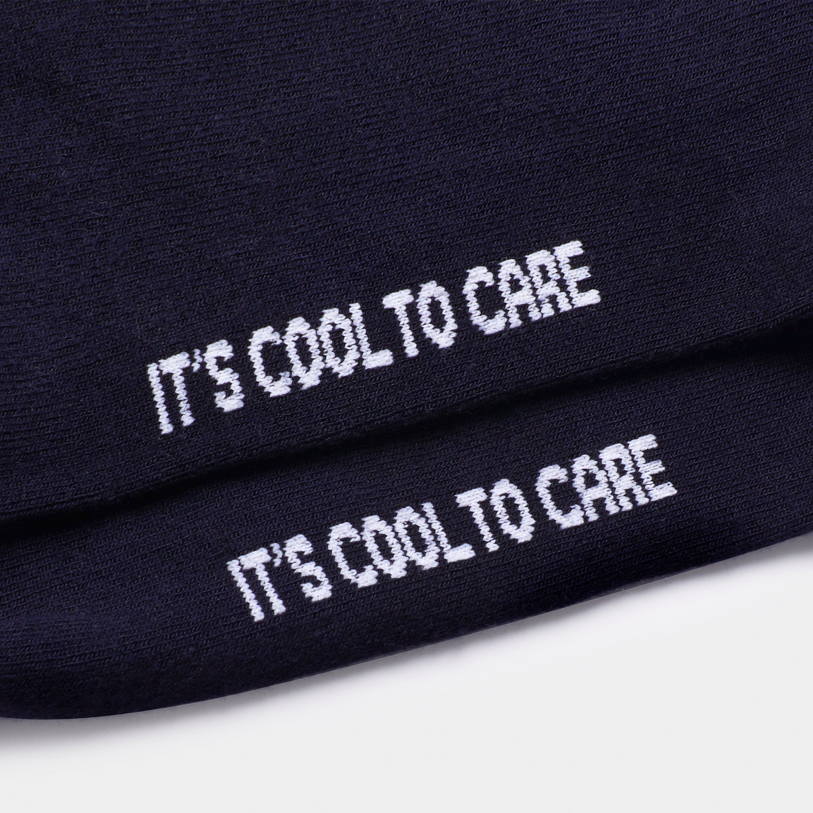 'It's Cool to Care' Leiho Bamboo Trainer Socks - Navy