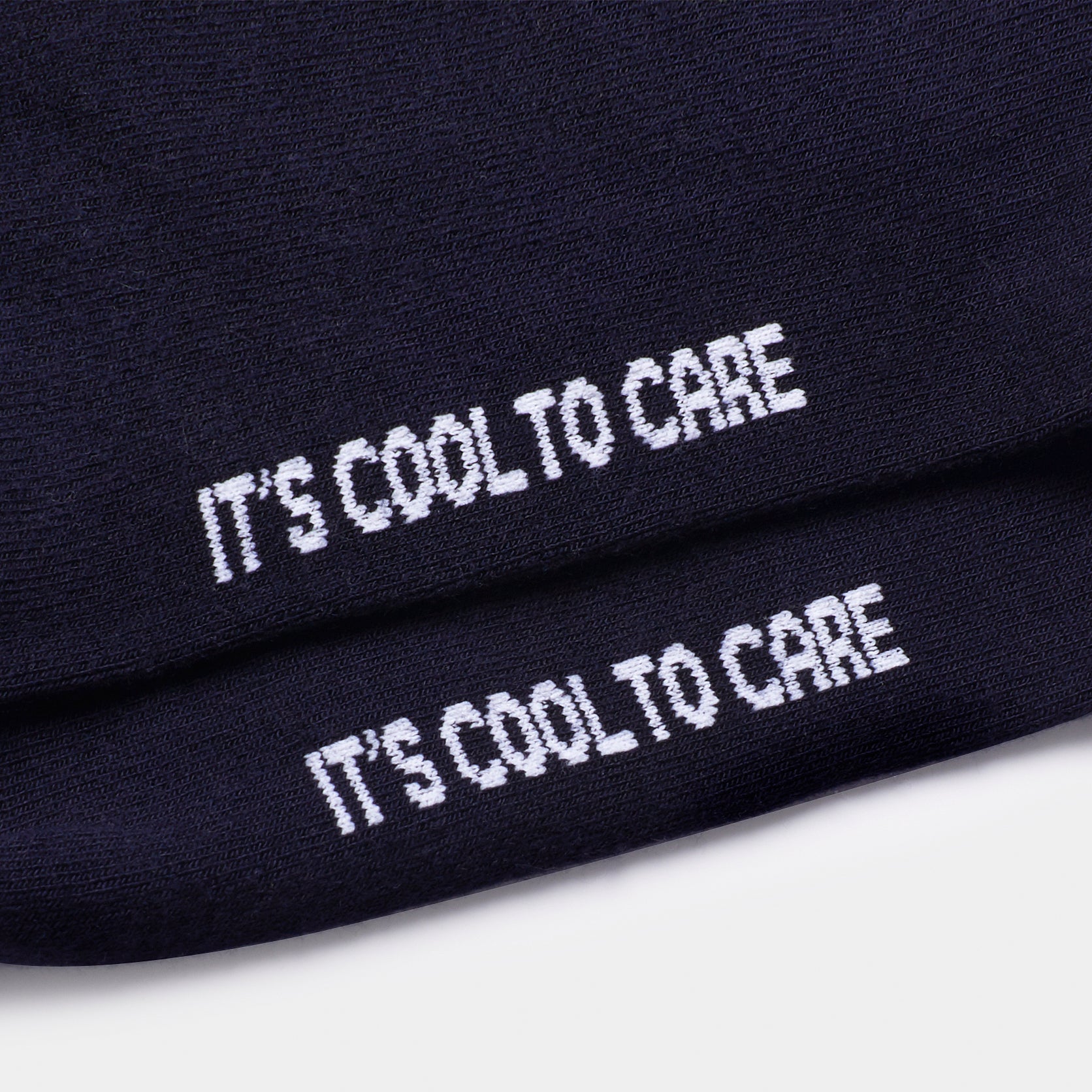 'It's Cool to Care' Leiho Bamboo Trainer Socks - Navy