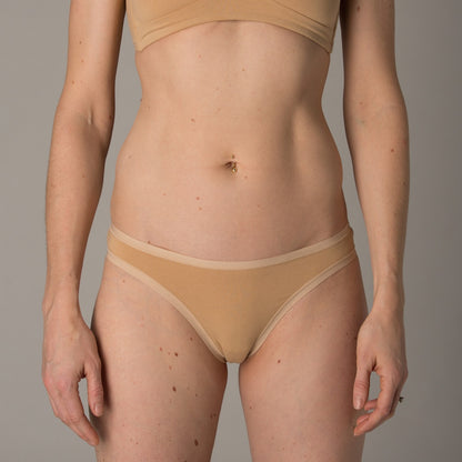 Women's almond thong - front view