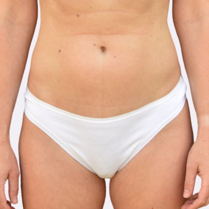 Women's organic cotton thong in white