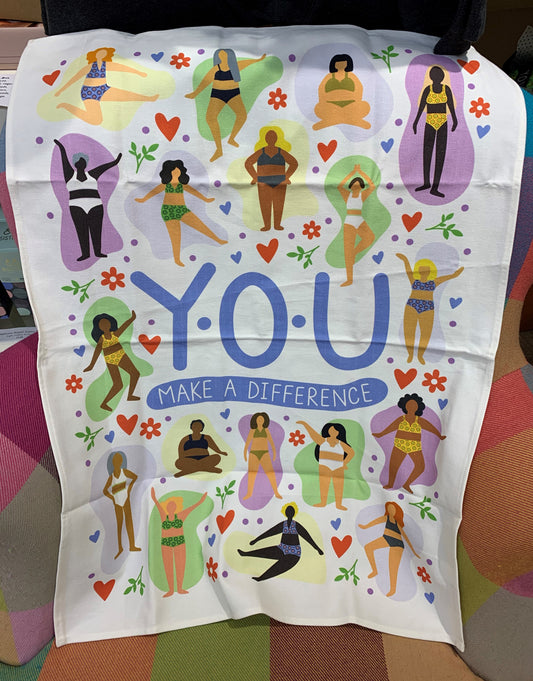 Y.O.U Make a Difference Organic Cotton Tea Towels.