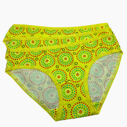 Women's organic cotton low-rise bikini bottoms - Mara design - Pack of 3