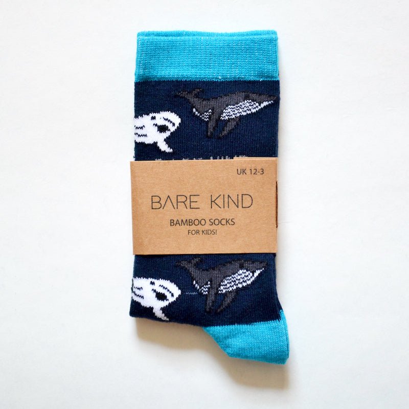 Bare Kind Bamboo Children's Socks - Save the Whales - Y.O.U underwear