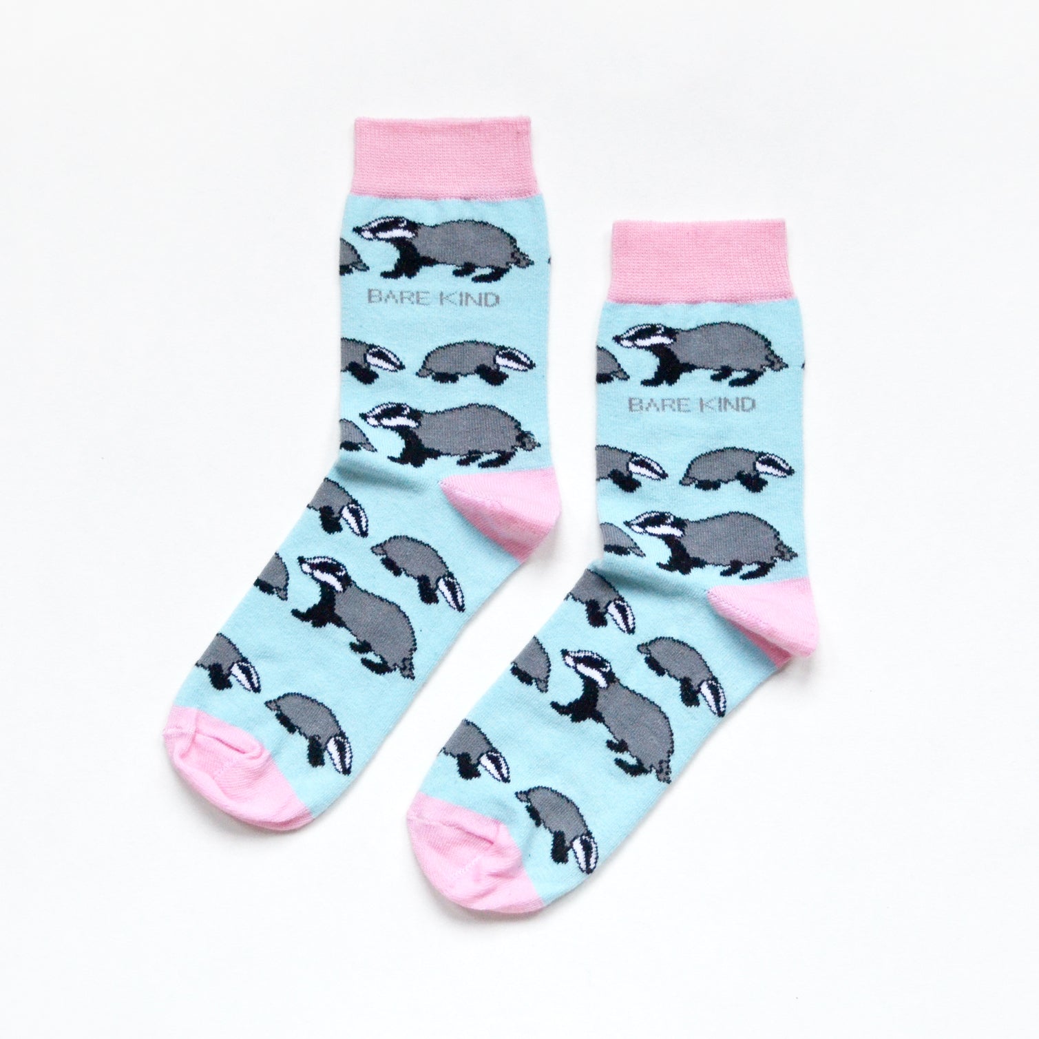 Bare Kind Bamboo Socks - Save the Badgers (blue & pink) - Y.O.U underwear