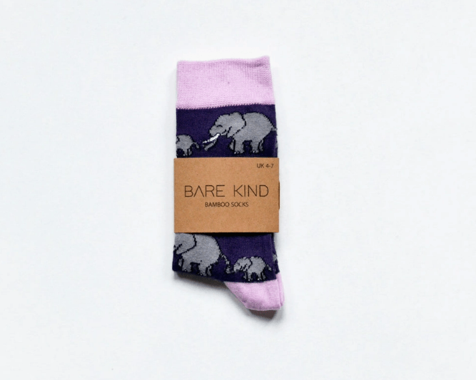 Bare Kind Bamboo Socks - Save the Elephants - Y.O.U underwear