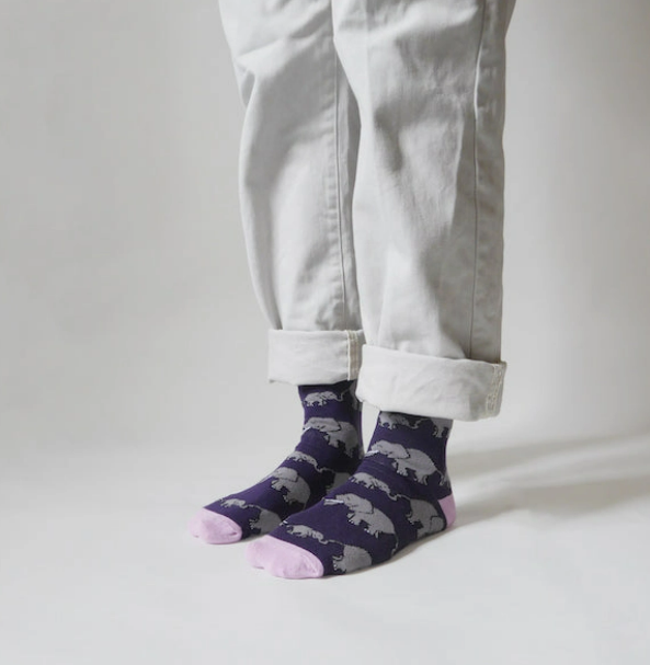 Bare Kind Bamboo Socks - Save the Elephants