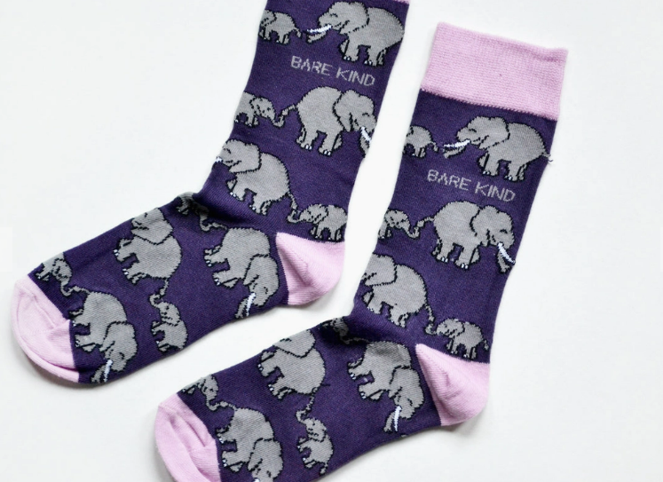 Bare Kind Bamboo Socks - Save the Elephants