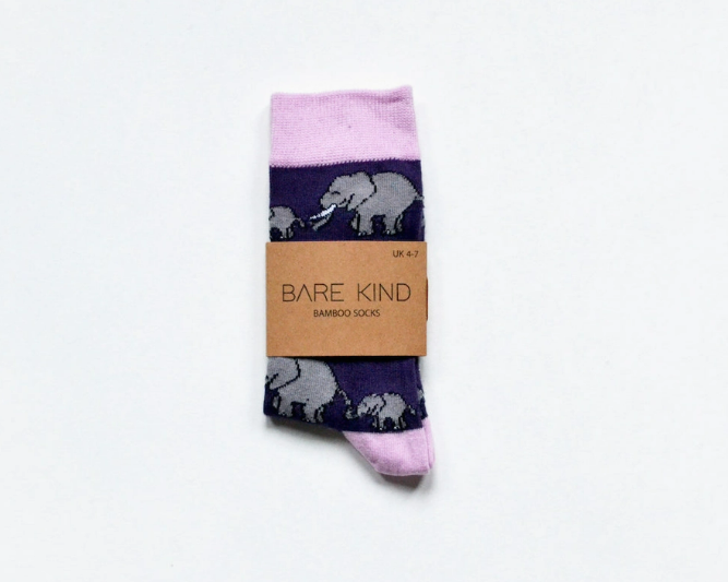 Bare Kind Bamboo Socks - Save the Elephants