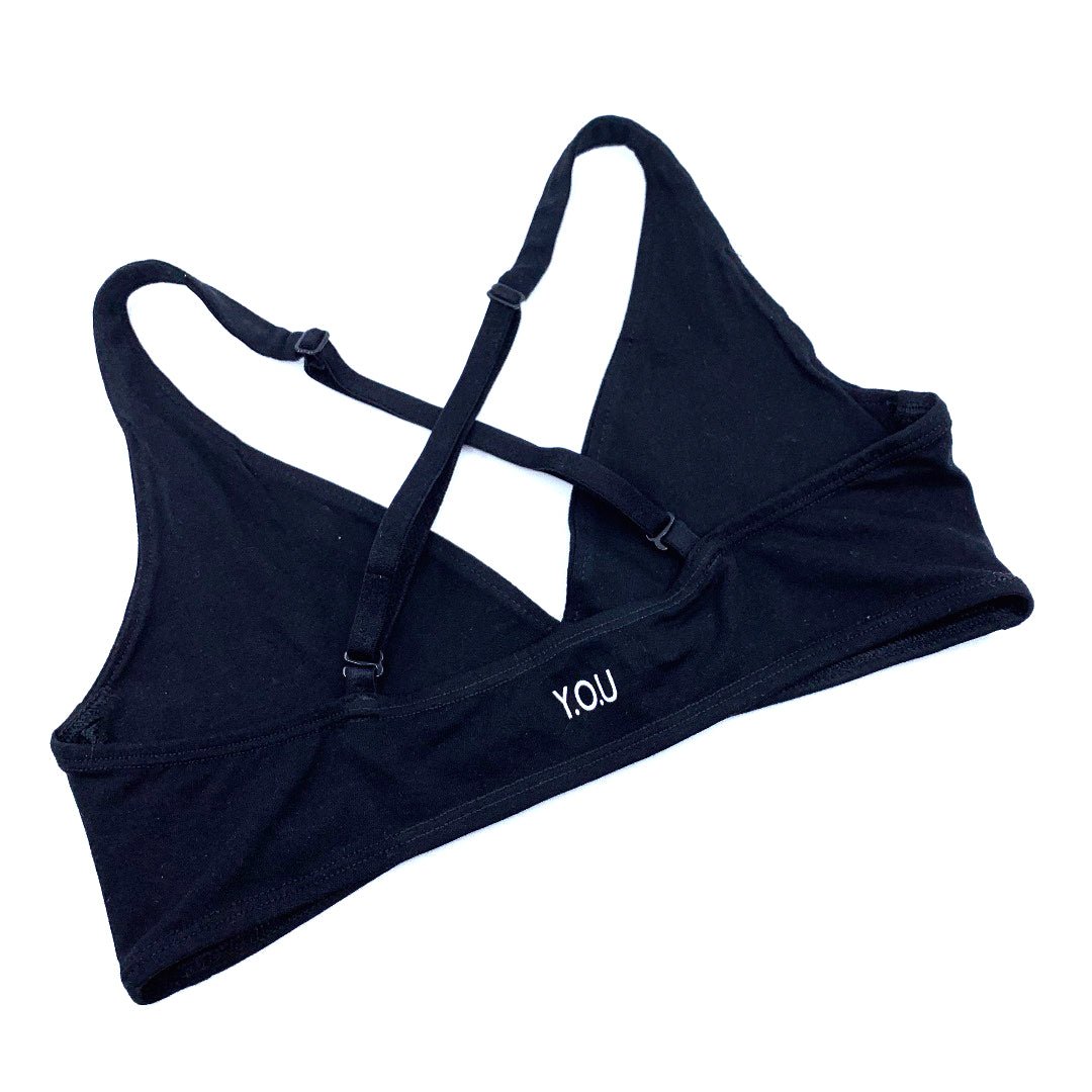 Girls' organic cotton bralette - black - Y.O.U underwear