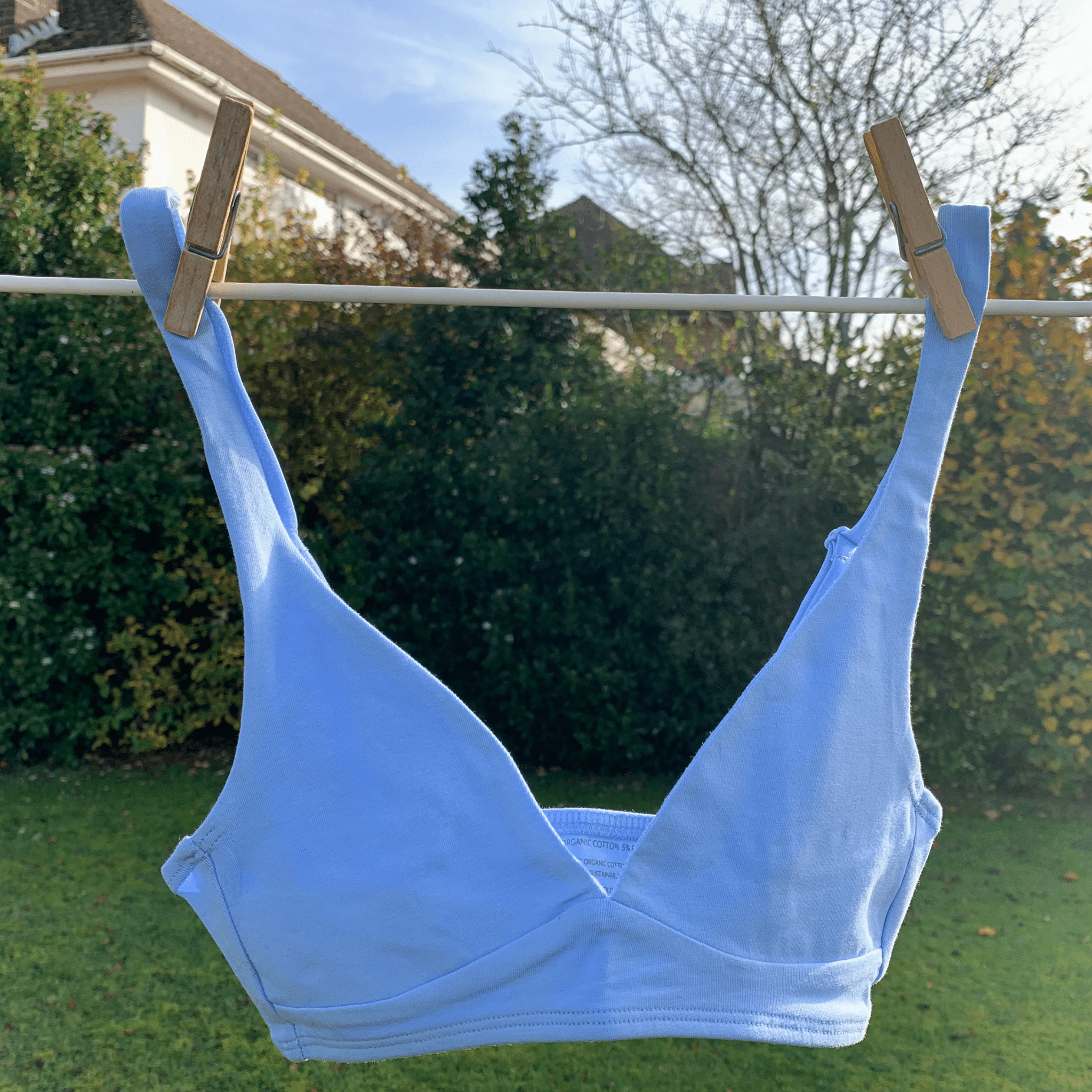 Girls' organic cotton bralette - light blue - Y.O.U underwear