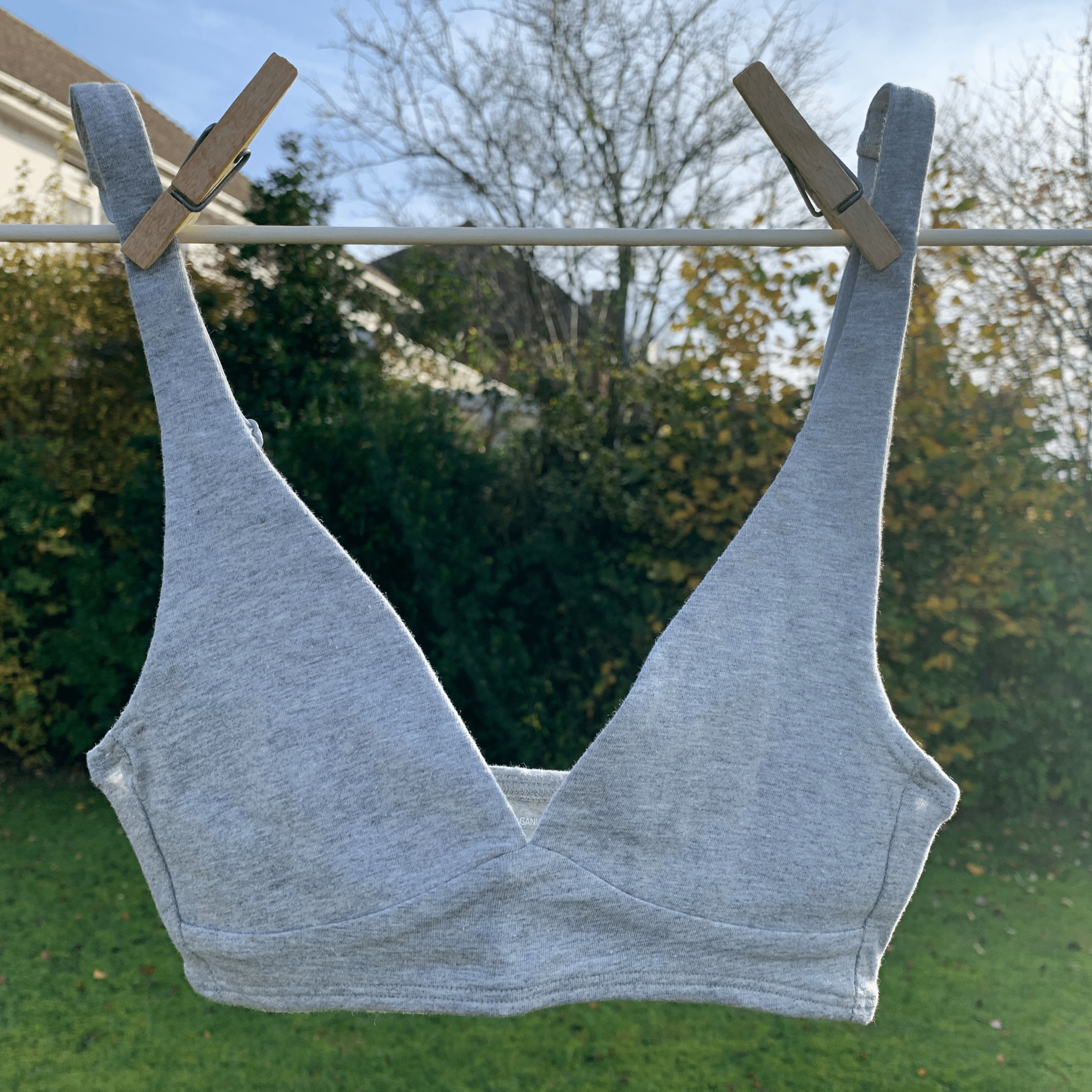Girls' organic cotton bralette - light grey - Y.O.U underwear