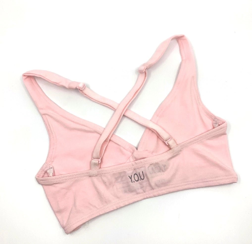 Girls' organic cotton bralette - light pink - Y.O.U underwear