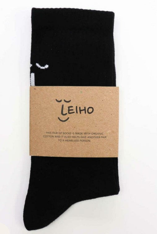 Leiho 'Grab & Go' Organic Cotton Socks - Classic Black